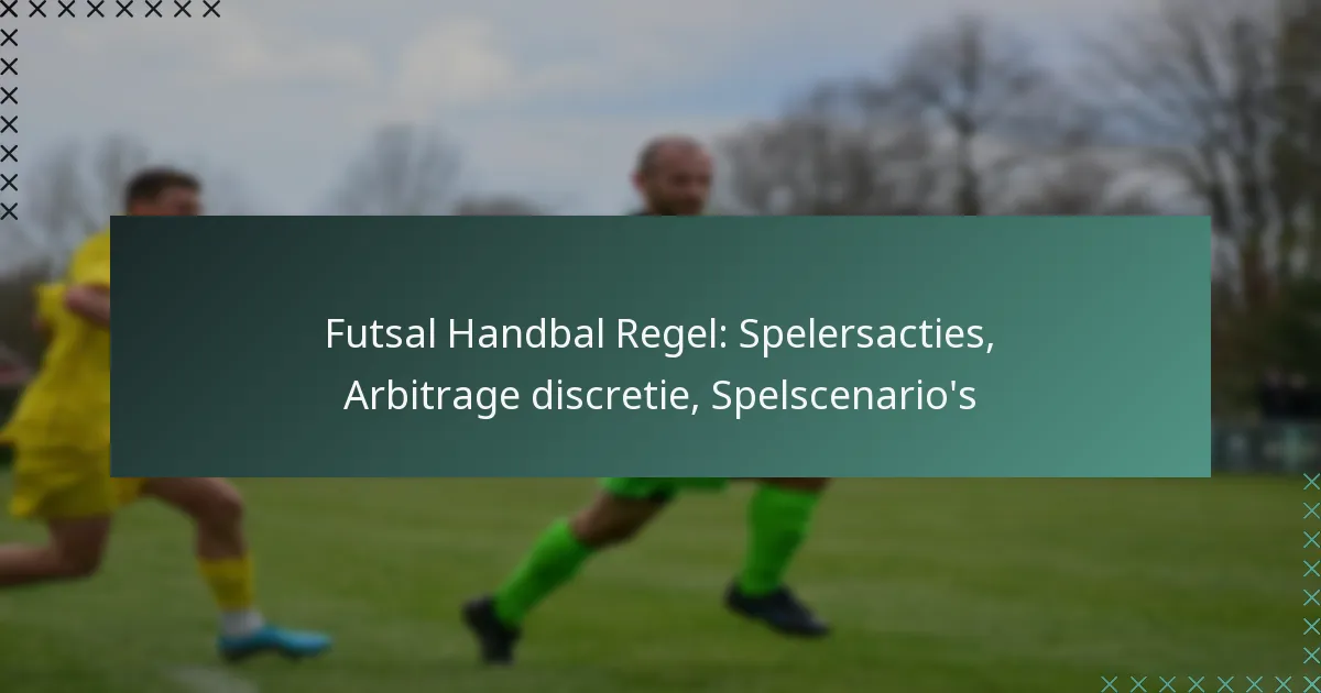Futsal Handbal Regel: Spelersacties, Arbitrage discretie, Spelscenario’s