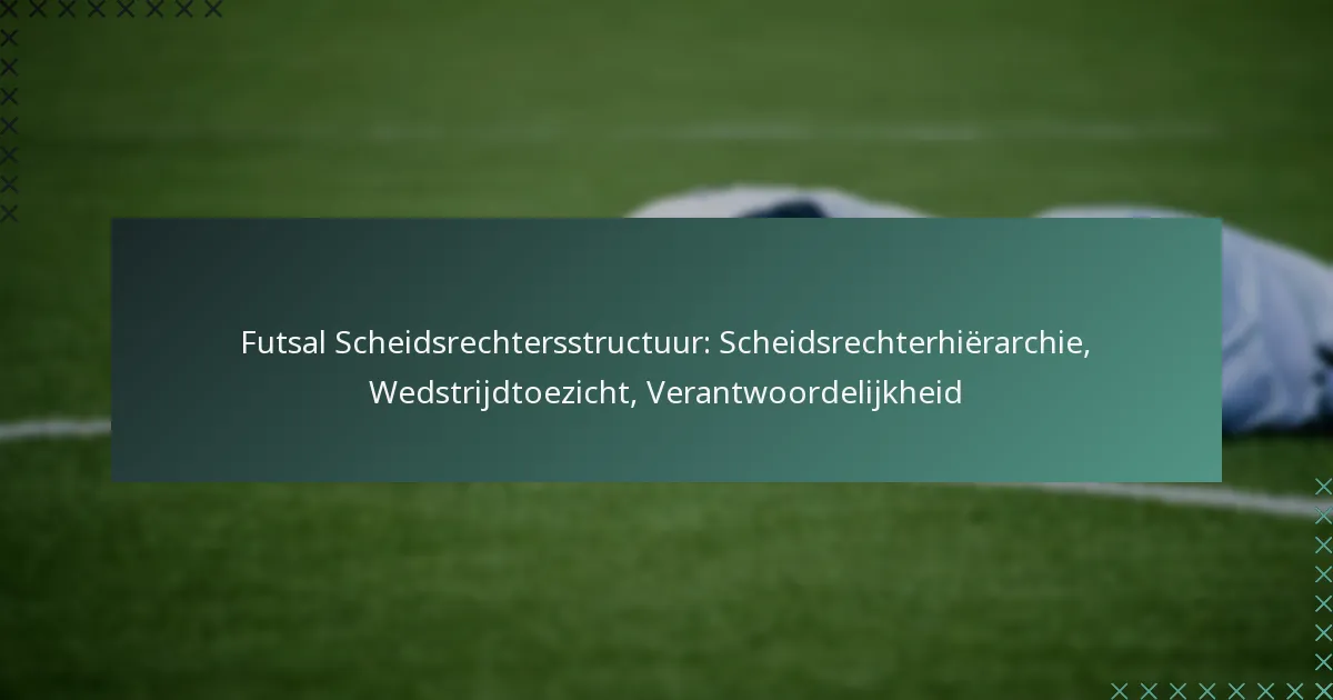 Futsal Scheidsrechtersstructuur: Scheidsrechterhiërarchie, Wedstrijdtoezicht, Verantwoordelijkheid
