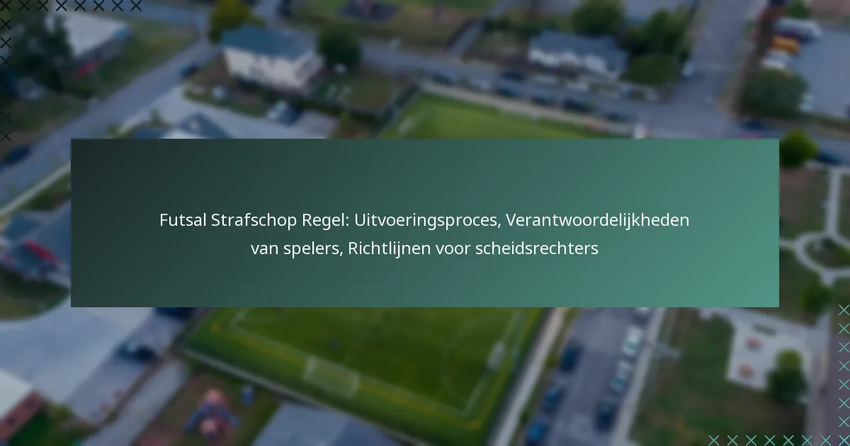 Futsal Strafschop Regel: Uitvoeringsproces, Verantwoordelijkheden van spelers, Richtlijnen voor scheidsrechters