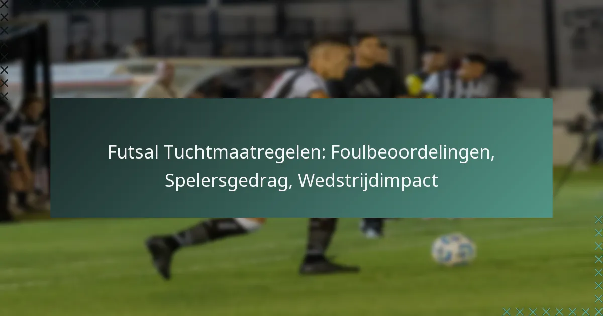 Futsal Tuchtmaatregelen: Foulbeoordelingen, Spelersgedrag, Wedstrijdimpact