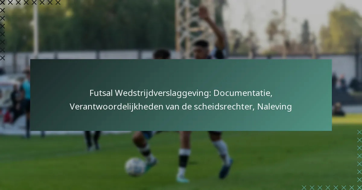 Futsal Wedstrijdverslaggeving: Documentatie, Verantwoordelijkheden van de scheidsrechter, Naleving