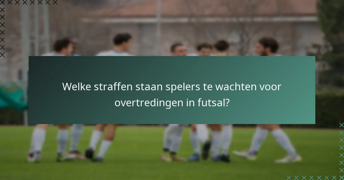 Welke straffen staan spelers te wachten voor overtredingen in futsal?